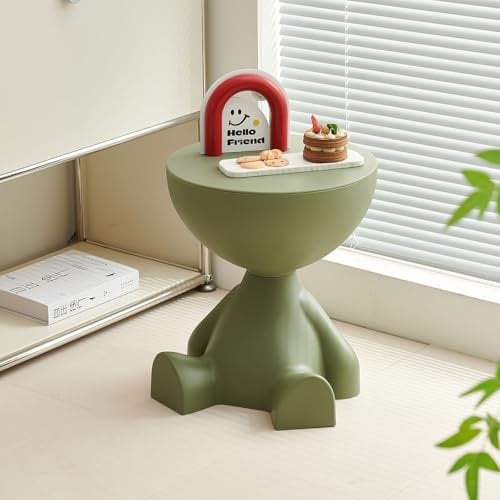 Beistelltisch, runder Couchtisch, süßer Sofa-Beistelltisch, Nachttisch, Kleiner Beistelltischs mit Akzent für Wohnzimmer, Schlafzimmer, Balkon, Büro, Moderne Nachttisch-Wohndekoration (Grün)