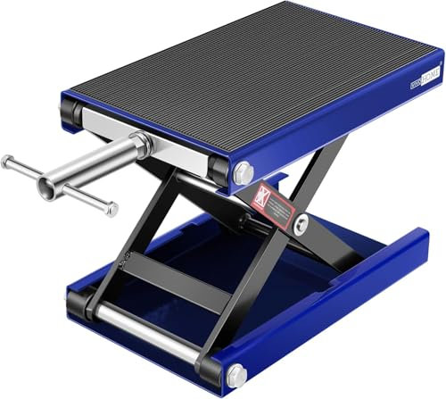 VIVOHOME 500kg Motorradheber mit breites Deck und Kurbel Scherenwagenheber höhenverstellbarer 90-370mm für Motorräder, Geländefahrzeuge, Dirtbikes