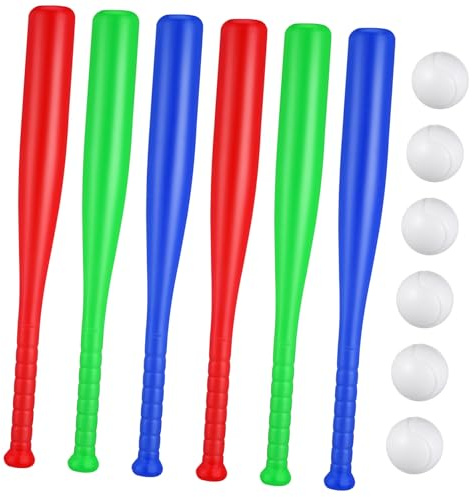 VICASKY Ensemble de Baseball Jouet 1 Set en Plastique pour Garçon et Filles | Balles et Batte Incluses, Jouets D'extérieur pour Parc et École, Exercice des Gestes et Coordination Couleur Aléatoire