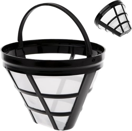 2 Coffee Filters Size 4, Reusable Filter for 8-12 Cups of Coffee, Stainless Steel Coffee Filter Basket, Dishwasher Safe, Washable Coffee Filters, Reusable Permanent Coffee Filters