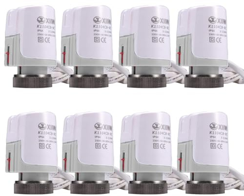 8x Thermischer Stellmotor Fussbodenheizung 230v Thermot Stellantrieb | Stromlos Geschlossen NCM30x1,5 Thermot Stellmotor Thermischer Stellantrieb für Fußbodenheizung Heizkörper Heizkreisverteiler
