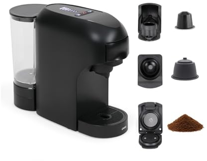 Livoo - 4-in-1-Kaffeemaschine DOD217N – 1400 W, 20 bar, 7 Volumenstufen, kompatibel mit Nespresso*, Dolce Gusto*, Senseo** und gemahlener Kaffee