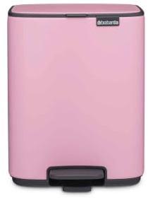 Brabantia Bo Pedal Bin 12L (Lilac Pink), Soft Closing Waste Bin with Light Pedal Operation, Easy to Clean Removable Plastic Inner Bucket with Free PerfectFit Rubbish Bags Included