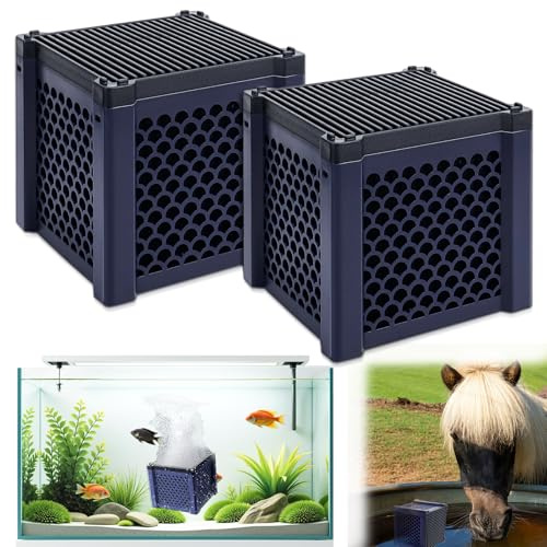 Clever Cube Aktivkohle Pferde, 2 Stück Aktivkohlefilter Würfel Pferd | Eco-aquarium wasserreiniger-würfel für Pferdetränken, Aquarien & Teiche