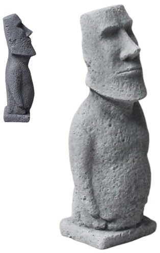 Licsaliwe Strukturierte Moai-Statue aus Sandstein, Osterinsel-Kopfstatue, antikes mystisches Dekor für drinnen und draußen, L