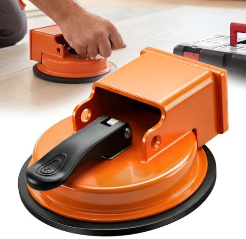 Floor Gap Fixer Tool, Heavy Duty Suction Cup Plank Grabber for Laminate Smooth Wood Vinyl Flooring, Laminate Flooring Tools for Fixing Gap Iron Metal Base with Enhanced Silicone Suction DIY Repair