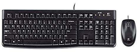 Logitech Desktop MK120 Tastatur USB QWERTZ Deutsch Schwarz - Tastaturen (Standard, Verkabelt, USB, QWERTZ, Schwarz, Maus enthalten)