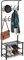 Direct Online Houseware House of Home Coat Rack Multi-Functional Black Steel| Free Standing Hall Shoe Storage Stand | Durable, Space-Saving Design with 18 Hooks and Shoe Bench for Hallway