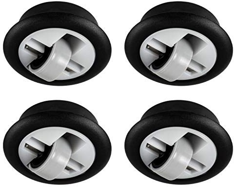 Gedotec Möbelrolle zum Einbohren Transportrollen ohne Bremse | Gesamt-Ø 64 mm | Einbau-Lenkrolle Kunststoff | Stollenrolle 50 kg Tragkraft | MADE IN GERMANY | 4 Stück - Möbel-Gleitrolle zum Einlassen