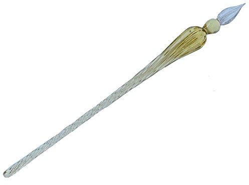Raylinedo Heißer Verkauf Handgemachte Kristallglas Dip Pen Glas Kalligraphie Dip Stift Glas Unterschrift Stift Geschäft Vorhanden Gelb farbe