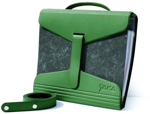 YAKA Khaki A4 Ordner- und Dokumentenhalter – verstellbarer Schultergurt: 96 cm, 104 cm oder 112 cm