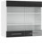 Vicco Küchenglasschrank Fame-Line, Glashängeschrank, Anthrazit Hochglanz/Weiß, 80 cm