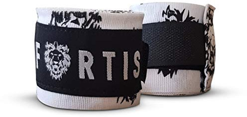 Fortis Predator Boxbandagen, mexikanischer Stil, perfekt für MMA, Muay Thai, Comat Sport, 5 Meter elastische Bandagen (weiß)