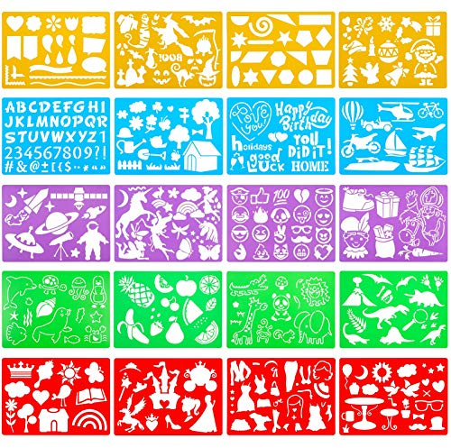 Firtink 20PCS Schablonen Kinder Weihnachten Malschablonen Set Schablonen Weihnachten Schablonen Zum Malen Schablonen Set Malen Schablonen Set Schablonen