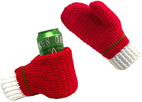 Bierhandschuhhandschuhe, ein Paar gestrickte Getränkehandschuhe, für Gag, Geschenk, Heckklappe, hält die Hände im Winter warm