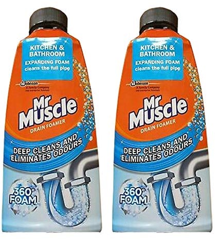 2 x 500ml Drain Foamer All Pipes Hair Cleaner Unblocker Bathroom Kitchen