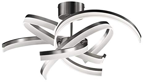 Fischer & Honsel Deckenleuchte Sund TW 4x LED 8,0 Watt, nickelfarben, stufenlose CCT Steuerung, stufenlos dimmbar, Fernbedienung,20898, 65 x 65 x 28,5 cm (LxBxH), 3400 lm, 2700 K - 6500 K