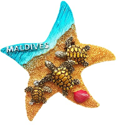 3D-Kühlschrankmagnet, Seestern, Malediven, Souvenir, Geschenk, Kunstharz, Bastel-Kollektion