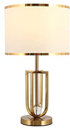 OMYLFQ Lampes à Poser Lampe de Table Moderne Golden Hollow Base Chambre à Coucher Salon Table de Table Linge Tissu Abat-Jour (55 cm de Hauteur) Lampe de Table Décorative