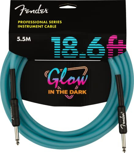 Fender® Glow in the Dark Cable - Cable para instrumentos (5,5 m), color azul