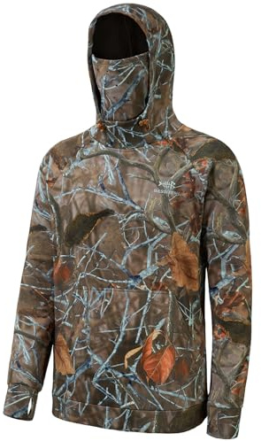 Bassdash Herren Fleece Hoodie Warmer Pullover Kapuzenpullover mit Schlauchschal Wasserdicht Jagd Angeln Sweatshirt FS18M