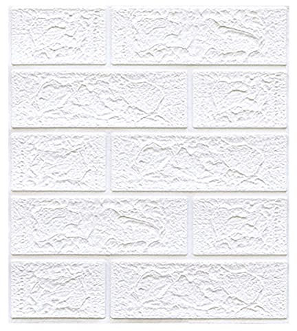XiinxiGo Wandverkleidung Steinoptik, 3D Wandpaneele Steinoptik, Styropor-Paneele Backsteinoptik für Wohnzimmer Schlafzimmer Küche Home Office,Weiß 2,2Stück(35 * 38 cm *4.5MM)