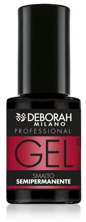 Deborah Milano - Smalto Semipermanente Gel N.13 Rosso Aranciato, Effetto Plumping a Lunga Durata, Dona Unghie Intense e Brillanti, 4.5 ml