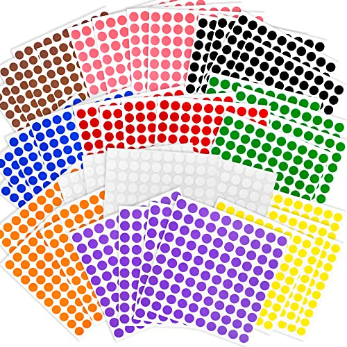 Adesivi rotondi autoadesivi, attività per bambini asilo, 10 mm, 10 colori, 4000 pezzi (10 colori rotondi)