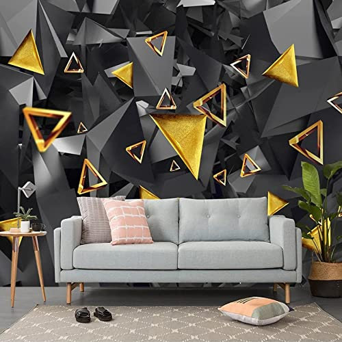 Papel Tapiz Fotográfico Pintado 3D Estilo Industrial Autoadhesivo Murales TV Fondo de Pantalla Moderna Geometria Solida Decoración Fotomurales de Pared Salón Cuarto Oficina 150 x 105 cm