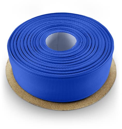Netuno 1 x Ripsband Dunkelblau 25 mm x 22 m Polyester geripptes Schleifenband Geschenk Dekostoff Nähen Basteln Hochzeit Verpacken Zierkordel