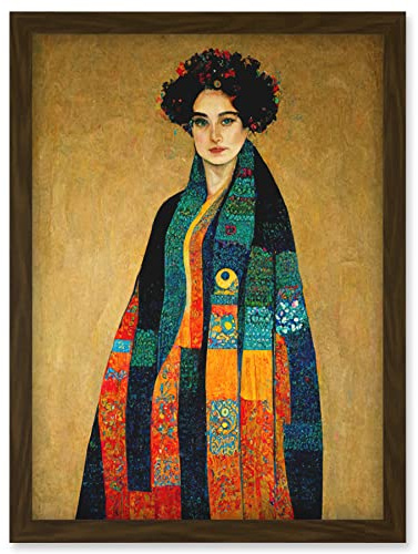 Doppelganger33 LTD Gustav Klimt Inspired Female Portrait Woman Artwork Framed Wall Art Print A4