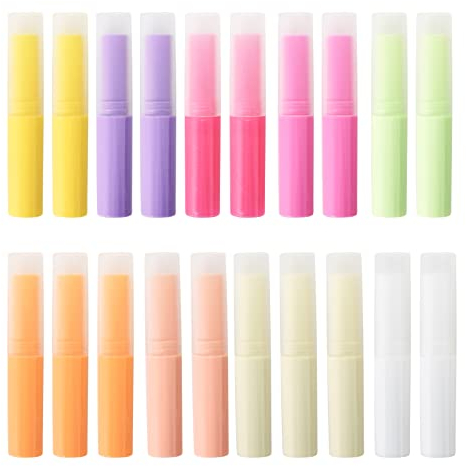 20PCS Leer Lippenstift Tubes, Leere Lippenpflegestift Behälter,Leere Tuben zum Befüllen mit Kappe für Lippenbalm, Selbstgemachten Balsam, DIY Selbst Hergestellte Lippenstift (5g) (Bunt)
