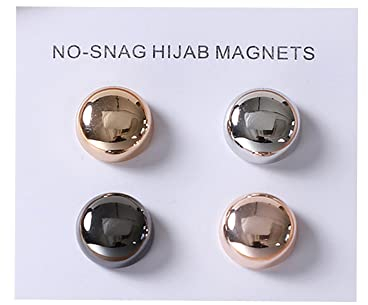 JAWSEU 4 Stück Hijab Magnetische Pins Hijab Brosche Magnetischer Hijab Clip Hijab Magnet Starke Hijab Magnet Matt Hijab Schal Pins für Muslimischen Schals Kleidung
