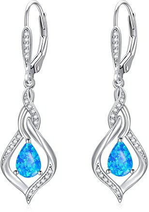 VONALA Orecchini opale in argento Sterling bianco/blu/rosa opale goccia orecchini per donne opale leverback orecchini opale gioielli regalo per donne adolescenti ragazze donna mamma compleanno,