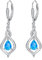 VONALA Sterlingsilber Opal-Ohrringe für Damen - Blauer Feueropal Tropfenförmig Baumelnde Ohrringe - Schmuck Geschenke für Frauen, Teenager, Mädchen, Ehefrau, Mutter zum Geburtstag