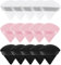 CUHZA 15er-Pack Dreieckige Make-up-Puffs, Gesichtsschwamm-Puffs, waschbare, wiederverwendbare Schwamm-Puffs für losen Puder oder Foundation, Pink, Schwarz und Weiß