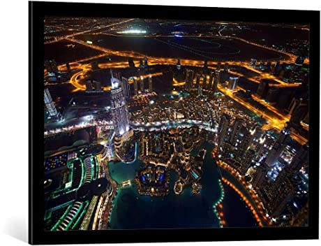kunst für alle Bild mit Bilder-Rahmen: Rui Caria Dubai - dekorativer Kunstdruck, hochwertig gerahmt, 90x60 cm, Schwarz matt