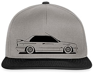 Spreadshirt E30 Auto Classic Oldtimer Fan Snapback Cap, One Size, Graphit/Schwarz
