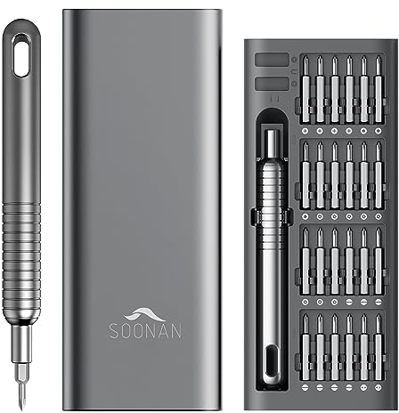 SOONAN 51 in 1 Set di Cacciavite di Precisione, Set di Cacciavite Portatile con 48 Punte Magnetiche Torx Hex Screwdriver per Telefono, Laptop, PC, Orologio, Occhiali