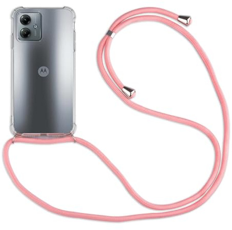 betterfon Hülle Kompatibel mit Motorola Moto G14 | Handykette Smartphone Halskette Hülle mit Band | Handyhülle mit Kordel zum Umhängen Kompatibel für Moto G14 | Rosa
