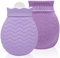 320ml Kleine Wärmflasche mit weichem Bezug - Mini Silikon Wasserbeutel für Warm, Hand- & Fuß- & Bettwärmer, Ideal für Menstruationsbeschwerden, Nacken-/Schulterschmerzlinderung (Lila)