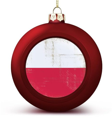 Weihnachtskugeln Ornamente Vintage Polen Nationalflagge Weihnachtsdekoration Polen Baumkugeln für Urlaub Weihnachten Party Dekoration