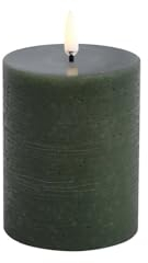 Uyuni UL-PI-DG-C78010 LED Pillar Candle – Olive Green, Rustic – 7,8 x 10 cm