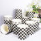 Whaline 50Pcs Buffalo Plaids Paper Cups Checkered Racing Disposable Cups Black White Party Decorative Cups for Holiday Birthday Cold Hot Drinkware Tableware Decor Supplies, 9 Oz