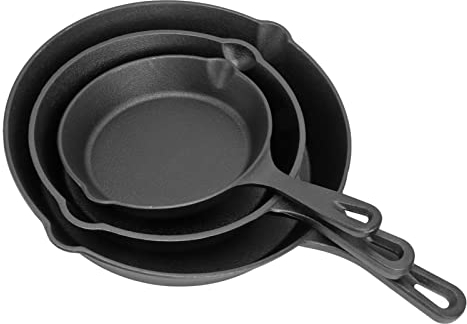 Ollas Y Sartenes, Juego De Sartenes De Hierro Fundido De 3 Piezas, Mini Sartén Multifunción Para Freír Huevos, Con Mango Largo Que Evita Que Se Pegue, 16 Cm, 20 Cm, 25 Cm, Para Cocinar En Casa