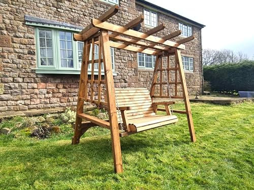 Wooden Garden Swing, Garden Swinging Hammock, 2 Seater Swing