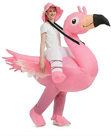 SHMIZZ Costume Gonflable Adulte, Déguisement Gonflable, Déguisements Halloween Costumes Carnaval Vêtements Gonflables Fancy Dress Cosplay Outfit (Flamant-Adulte)