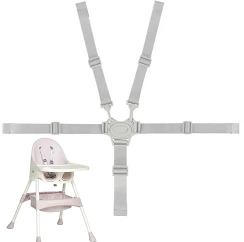 5 Punkt Gurt,Hauck Hochstuhl Gurt,Gurt Für Hauck Hochstuhl,Universal Kinderrückhaltesystem, Kinderwagen Baby Sicherheitsgurt Kinderwagen Hochstuhl Baby Sicherheitsgurt(Grau)