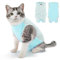 Eyein Katzenbody nach OP, bequemer Katzen Kleidung Erholungsanzug Anti-leckende mit atmungsaktivem Netzgewebe für Katze Body Operation, E-Halsband Alternative für Katzen, Blau, S