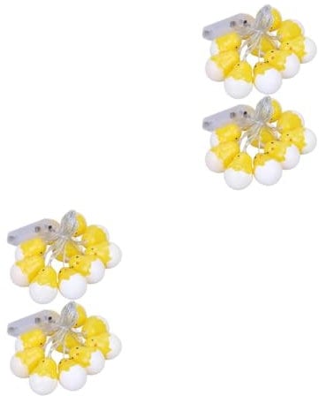 Amosfun 2 Sätze Dekorative Lichter Neon -led-leuchten Solar-außenleuchten Nacht Befestigung Mini-led-licht Ostern Führte Girlande Batterielicht Osterlichter Ei Pvc Yellow 2 Stück * 2